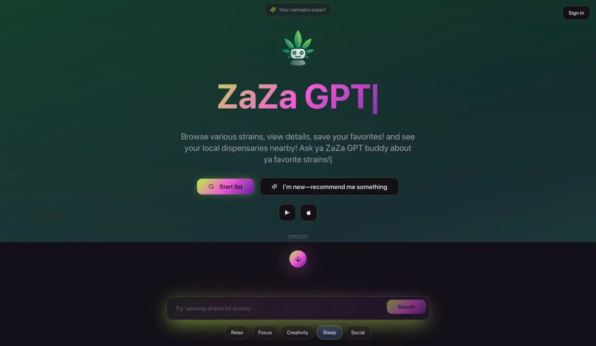 ZaZa GPT website